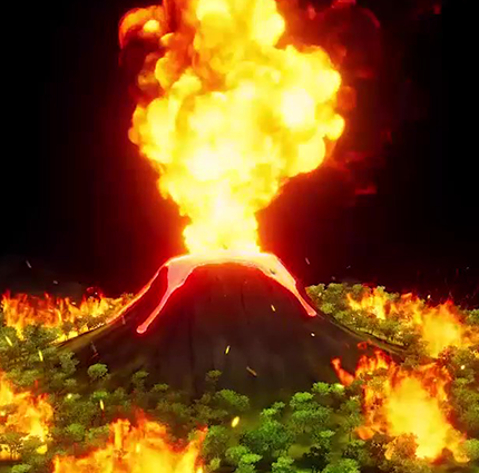 火山爆发虚拟特效